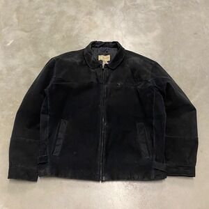 BASIC EQUIPMENT Mens Black Leather Full Zip Jacket Extra Large XL